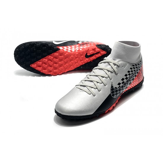 Nike Mercurial Superfly VII Academy TF Silver Black Red 39-45