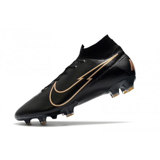 Nike Mercurial Superfly 7 Elite FG Black Gold 39-45