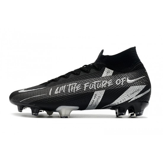 Nike Mercurial Superfly 7 Elite FG Black Silver 39-45