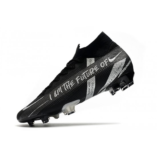 Nike Mercurial Superfly 7 Elite FG Black Silver 39-45