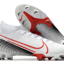 Nike Mercurial Superfly 7 Elite FG White Red Black 39-45