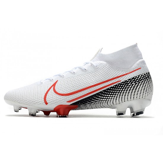 Nike Mercurial Superfly 7 Elite FG White Red Black 39-45