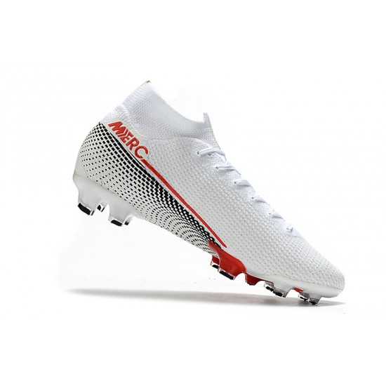 Nike Mercurial Superfly 7 Elite FG White Red Black 39-45