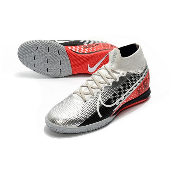 Nike Mercurial Superfly 7 Elite MDS IC Silver Black Red 39-45