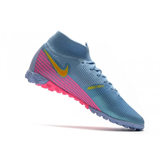 Nike Mercurial Superfly 7 Elite MDS TF Blue Pink Orange 39-45