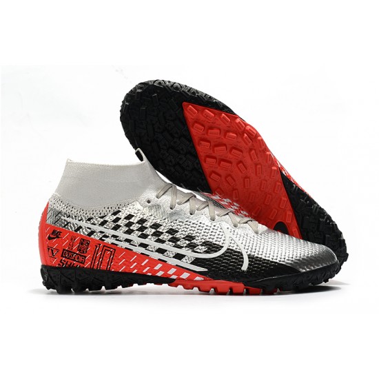 Nike Mercurial Superfly 7 Elite MDS TF Silver Black Red 39-45