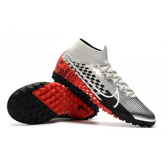 Nike Mercurial Superfly 7 Elite MDS TF Silver Black Red 39-45