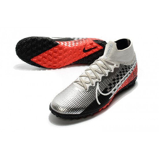 Nike Mercurial Superfly 7 Elite MDS TF Silver Black Red 39-45