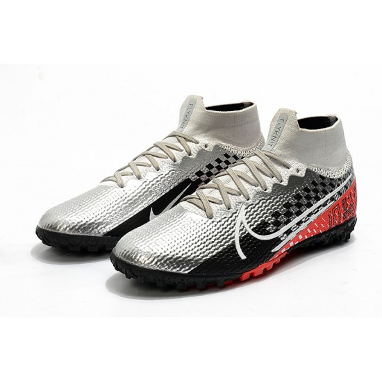 Nike Mercurial Superfly 7 Elite MDS TF Silver Black Red 39-45