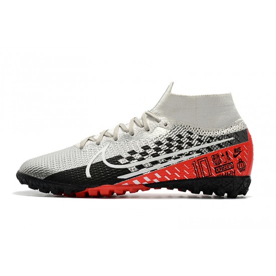 Nike Mercurial Superfly 7 Elite MDS TF Silver Black Red 39-45