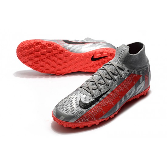 Nike Mercurial Superfly 7 Elite MDS TF Silver Red 39-45