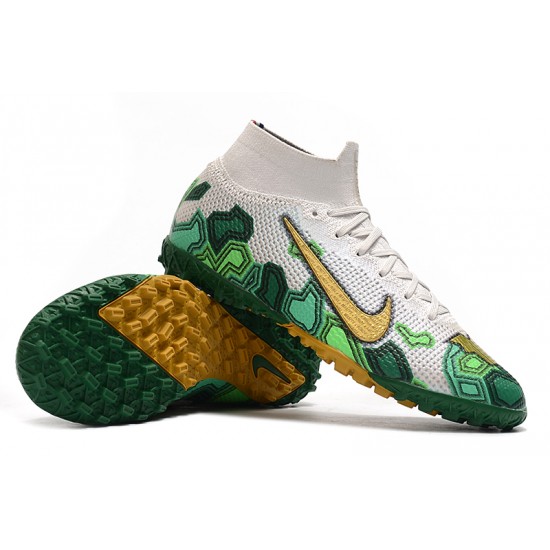 Nike Mercurial Superfly 7 Elite MDS TF White Green Gold 39-45