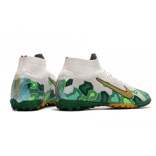 Nike Mercurial Superfly 7 Elite MDS TF White Green Gold 39-45