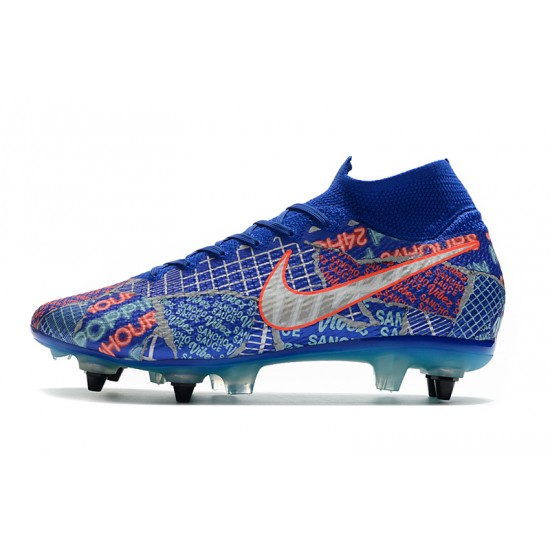 Nike Mercurial Superfly 7 Elite SG-PRO AC Blue Orange Silver 39-45