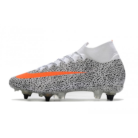 Nike Mercurial Superfly 7 Elite SG-PRO AC White Black Orange 39-45