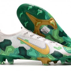 Nike Mercurial Vapor 13 Elite FG White Green Gold 39-45