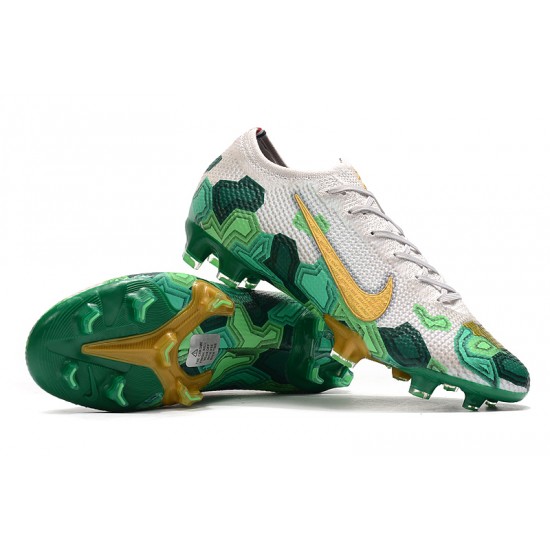 Nike Mercurial Vapor 13 Elite FG White Green Gold 39-45