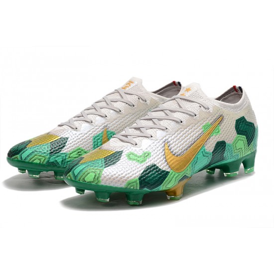 Nike Mercurial Vapor 13 Elite FG White Green Gold 39-45