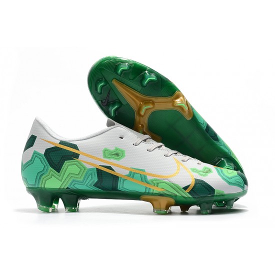 Nike Mercurial Vapor XIII FG White Green Gold 39-45