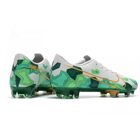 Nike Mercurial Vapor XIII FG White Green Gold 39-45