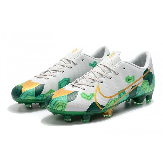 Nike Mercurial Vapor XIII FG White Green Gold 39-45