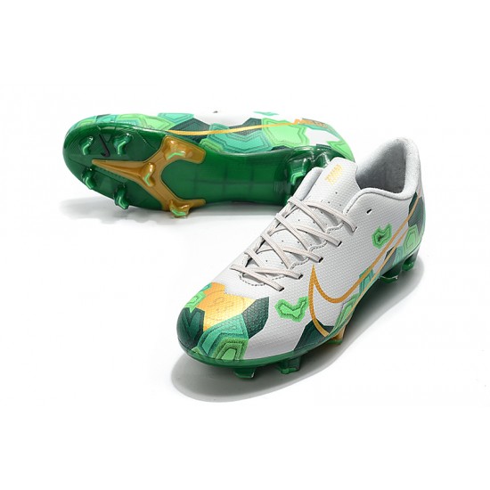 Nike Mercurial Vapor XIII FG White Green Gold 39-45