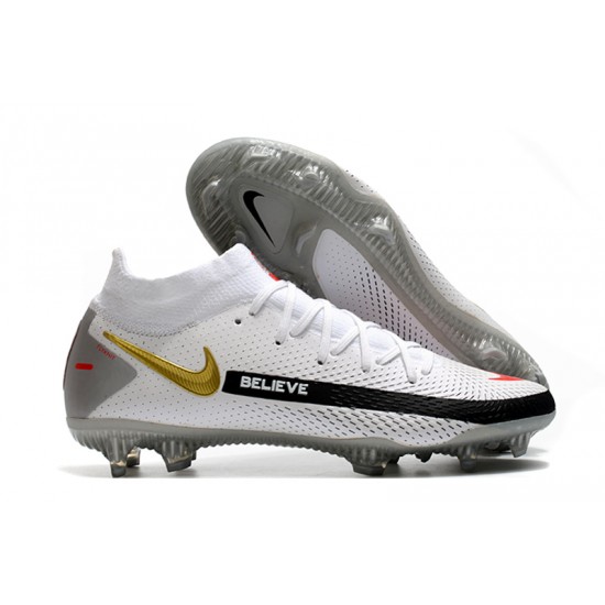 Nike Phantom GT Elite Dynamic Fit FG White Black Grey 39-45