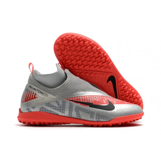 Nike React Phantom Vision 2 Pro Dynamic Fit TF Grey Red 39-45