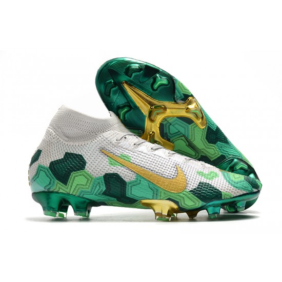 Nike Superfly 7 Elite SE FG White Green Gold 35-45