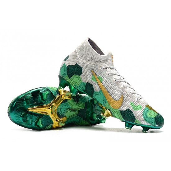 Nike Superfly 7 Elite SE FG White Green Gold 35-45