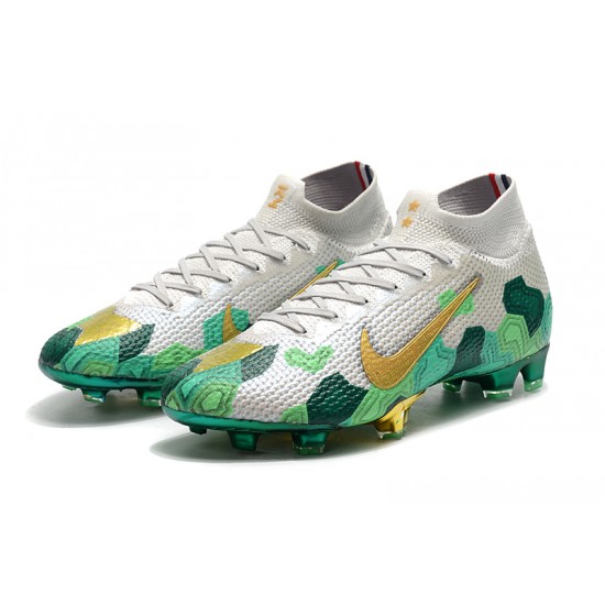 Nike Superfly 7 Elite SE FG White Green Gold 35-45