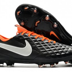 Nike Tiempo Legend 8 Elite FG Black Silver Orange 39-45