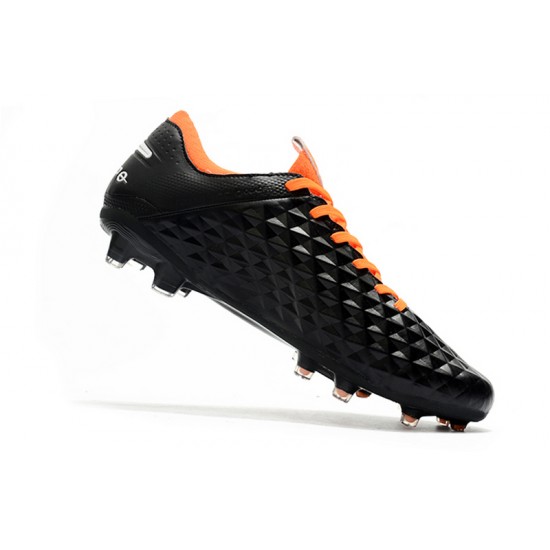 Nike Tiempo Legend 8 Elite FG Black Silver Orange 39-45