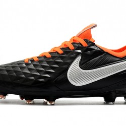 Nike Tiempo Legend 8 Elite FG Black Silver Orange 39-45