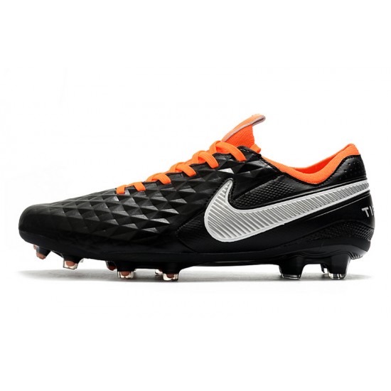 Nike Tiempo Legend 8 Elite FG Black Silver Orange 39-45